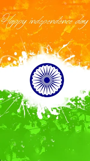 Abstract Painted Indian Flag Mobile Wallpaper