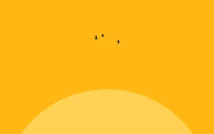 Abstract Pastel Yellow Birds Wallpaper