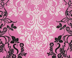 Abstract Pink, Black, And White Swirls Wallpaper
