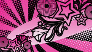 Abstract Pink Black Pattern Wallpaper
