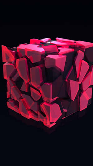 Abstract Pink Crystal Formation3 D Wallpaper