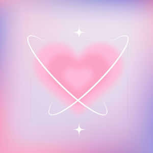 Abstract Pink Heart Aura Wallpaper