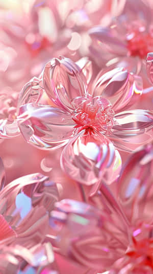 Abstract Pink3 D Floral Artwork Wallpaper