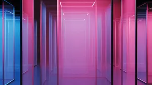 Abstract Pinkand Blue Corridor Wallpaper