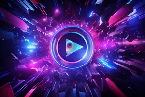 Abstract Play Button Explosion Wallpaper