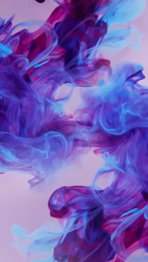 Abstract Purple Blue Ink Swirls Wallpaper