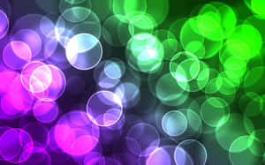 Abstract Purple Green Bokeh Lights Wallpaper
