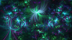 Abstract Purple Green Fractal Art Wallpaper