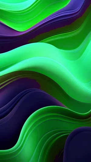 Abstract Purple Green Waves Wallpaper