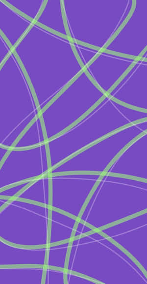 Abstract Purple Green Wavy Lines Wallpaper
