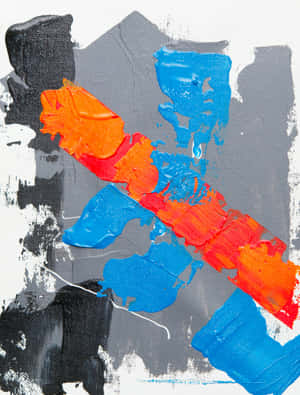 Abstract Red Blue Orange Paint Strokes Wallpaper