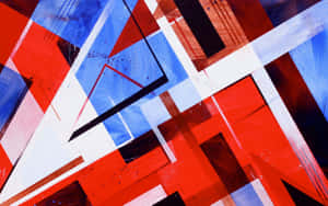 Abstract Red White Blue Geometric Art Wallpaper