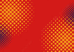 Abstract Redand Yellow Halftone Pattern Wallpaper
