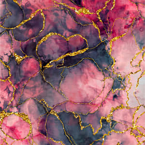 Abstract Resin Art Gold Veins Wallpaper