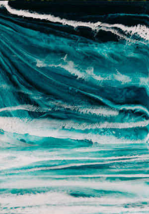 Abstract Resin Art Ocean Waves Wallpaper