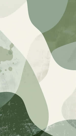 Abstract Sage Green Waves Wallpaper