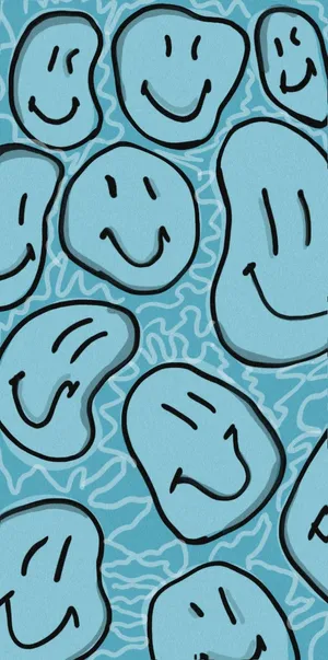 Abstract Smiley Faces Pattern Wallpaper