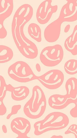 Abstract Smiling Shapes Pattern Wallpaper