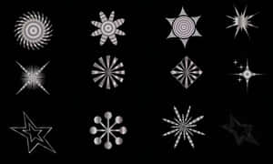 Abstract Star Designs Collection Wallpaper