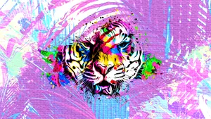 Abstract Tiger Face 5k Desktop Wallpaper