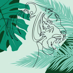 Abstract Tiger Line Art Jungle Backdrop Wallpaper