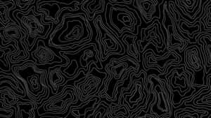 Abstract Topographic Contours Blackand White Wallpaper