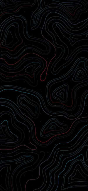 Abstract Topographic Lineson Black Wallpaper