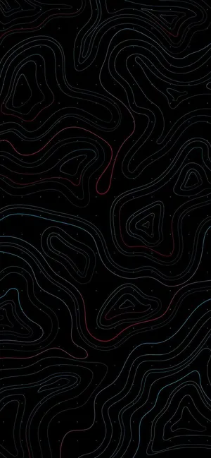 Abstract Topographic Lineson Black Wallpaper