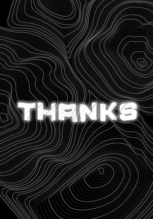 Abstract Topographic Thanks Blackand White Wallpaper