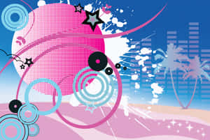 Abstract Urban Beach Vector Art Wallpaper