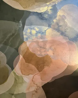 Abstract Watercolor Calico Pattern Wallpaper