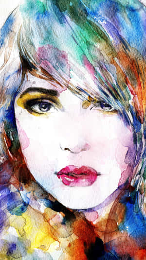 Abstract Watercolor Portrait Wallpaper