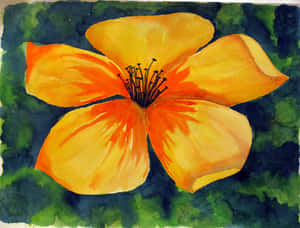 Abstract Yellow Art On Canvas Wallpaper