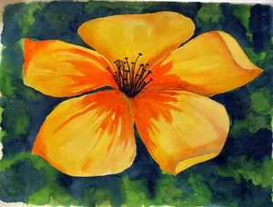 Abstract Yellow Art On Canvas Wallpaper