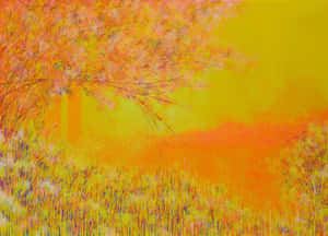 Abstract Yellow Art Painting Wallpaper