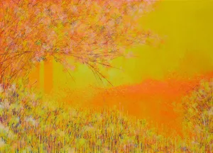 Abstract Yellow Art Painting Wallpaper