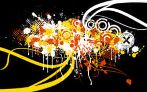 Abstract Yellow Orange Splatter Artwork Wallpaper