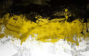 Abstract Yellow Painting On Canvas Wallpaper