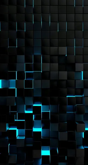 Abstract3 D Blue Lights Background Wallpaper