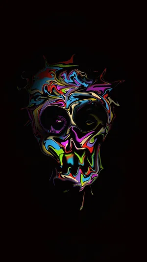 Absurd Colorful Skull Wallpaper