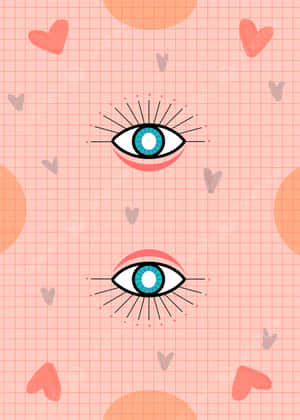 Absurd Eye With Hearts Wallpaper