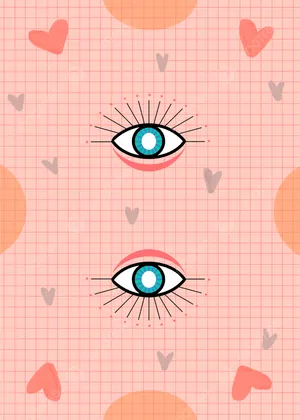 Absurd Eye With Hearts Wallpaper