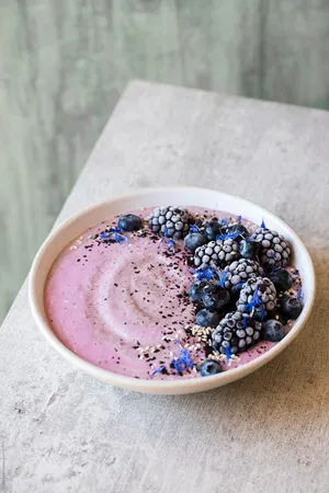 Acai Fruit Bowl With Blueberries Wallpaper