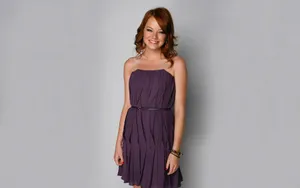Accentuate Your Curves With This Plunging V-neck, Floor-length Purple Dress. Wallpaper
