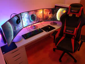 Achieve Maximum Pc Gaming Performance With This Gaming Pc Setup Wallpaper