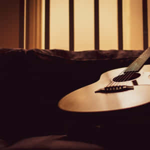 Acoustic Guitar Warm Lighting Wallpaper