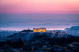 Acropolis With The Mediterranean Sea View Wallpaper