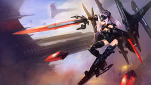 Action Anime Mechanical Flying Girl Wallpaper