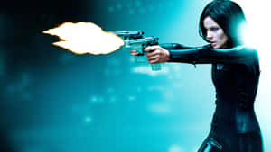 Action_ Heroine_ Firing_ Gun_4 K Wallpaper