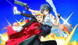 Action Packed Anime Duo Wallpaper